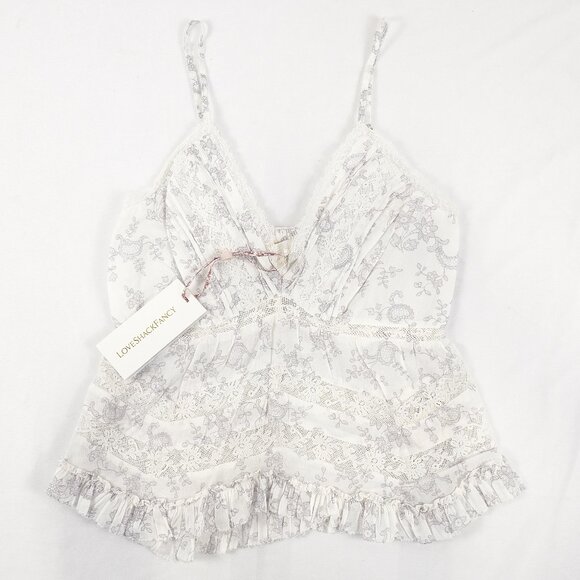 LoveShackFancy Faelith Lace & Ruffle Camisole In Chantilly Women's Size XS - NWT - Picture 2 of 12
